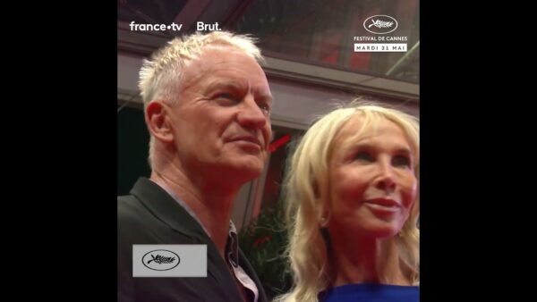 Sting et Trudie Styler en bas des marches du Festival de Cannes 2024