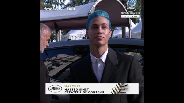 Matteo Sinet arrive en bas des marches du Festival de Cannes 2024